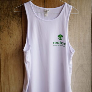 restore white running vest